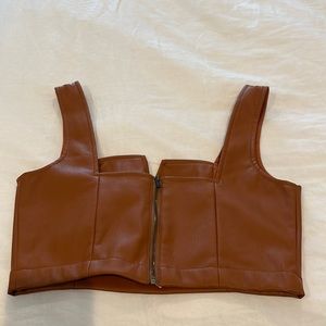 NWT Maeve by Anthropologie faux leather bustier